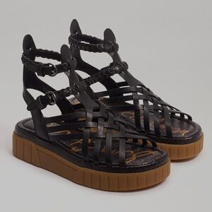 Sam Edelman Black Gladiator Sandals with Platform Sole